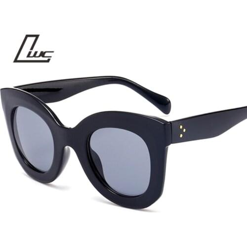 2017 Fashion Square Sunglasses Women Cat Eye Luxury Brand Big Black Sun Glasses Female Mirror Shades Lunette Femme Oculos