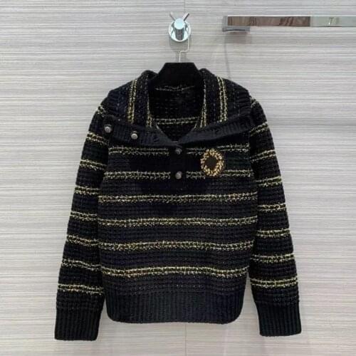 2020 runway Autumn Winter Fashion new Striped knit women sweater