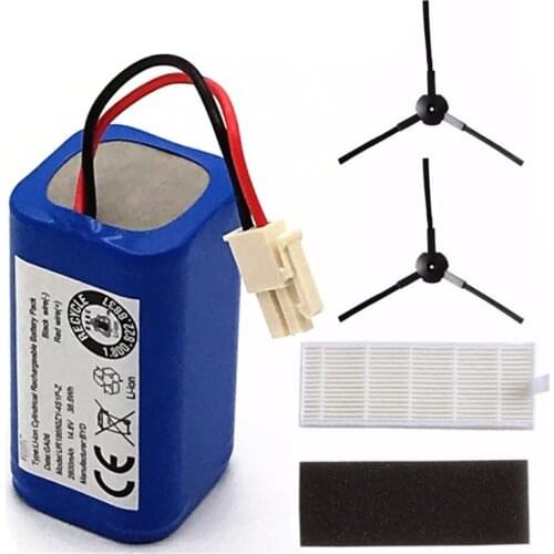 Rechargeable Battery +2*filter+2*brush 14.8V 2800mAh robotic vacuum cleaner accessories parts for Chuwi ilife A4 A4s A6