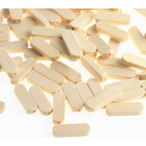 5x10x30mm Strip Wooden Beads 50Pcs Wood Color Unfinished Wood Beads for Jewelry Making DIY Rattle Necklace