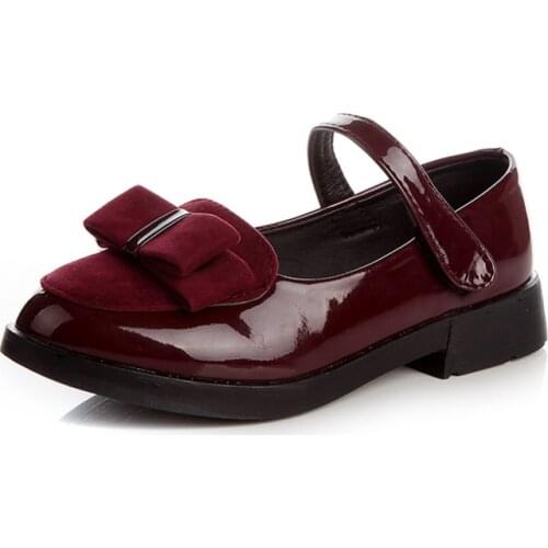 Kid Sandals For Girls Princess Shoes Fashion Solid Color Children Bow Little Girls Leather Shoes leather Girls Shoes soft bottom