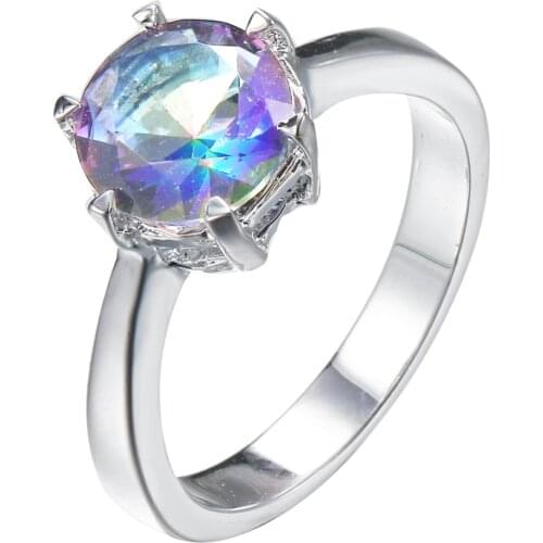 Hermosa SINGLE ORDER US$30 TO GET THE RING FOR FREE Rings Mystic Fire Round Fashion Ring Size 7# 8# 9