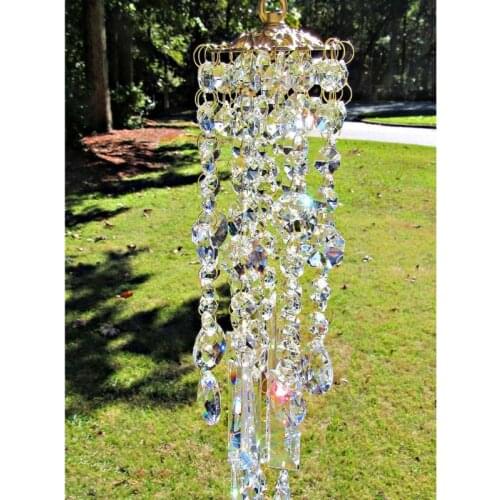 Crystal Wind Chimes Colorful Wind Chimes Chandelier Hanging Crystal Prisms Wind Chime Garden Patio Lawn Gift Garden Home Decor