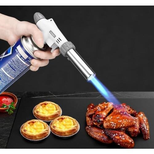 Invertible Butane Torch Adjustable Automatic Ignition Gas Flamethrower Burner Outdoor Bbq Camping Hiking Tools