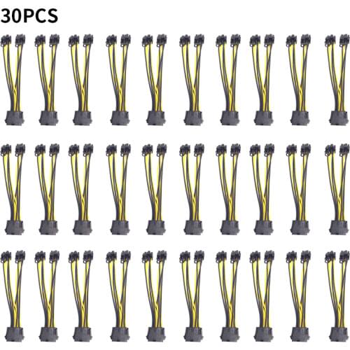 10/20/30pcs 8 Pin to dual 8 Pin PCI Express Power Cable Converter Cable for Graphics GPU Video Card PCIE PCI-E VGA Splitter Hub