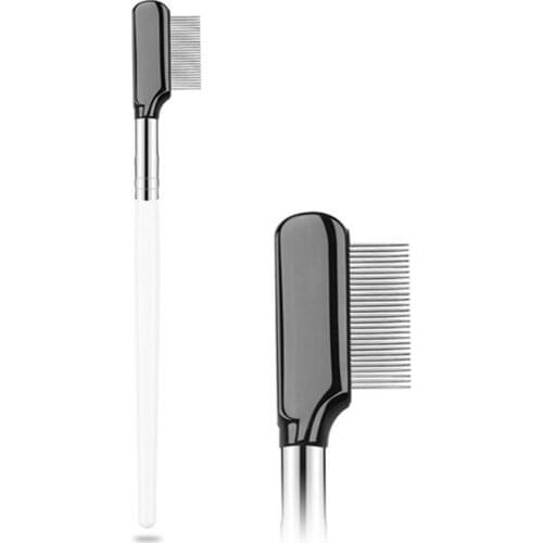 Makeup Brush Stainless Steel Eyebrow Comb Eyelash Comb With Cover Cosmetic Make Up Tools Supplies