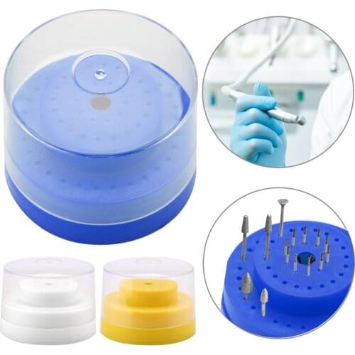 3 Colors 60 Holes Slots Round Bur Holder Block Case Holder Dental Instrument