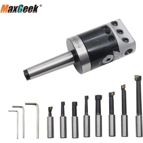 Maxgeek Milling Machine MT2-M10 F1-12 50mm Boring Head w/9PCS 12mm Boring Bars Set + Case