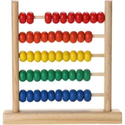 Mini Wooden Abacus Math Learning Toy Numbers Counting Calculating Beads Montessori Educational Toy