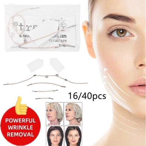 16/40Pcs Set Face Neck Woman Lift Tapes Invisible Thin Face V-Shape Skin Lift Up Fast Tighten Anti-wrinkle Sticker