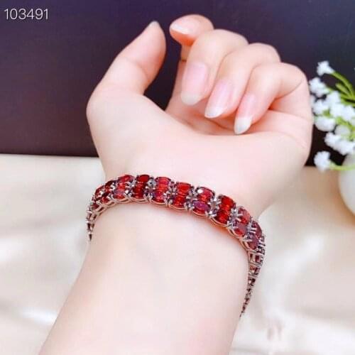 New Fashion Garnet Bracelet 925 sterling silver Fine jewelry Natural And Real Fashion Garnet Bracelet
