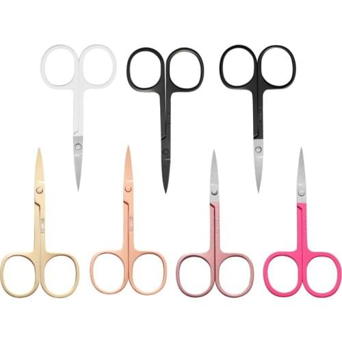Stainless Steel Eyebrow Nose Hair Scissors Cut Manicure Facial Trimming Eyebrow Trimming Razor Hair Remover Makeup Beauty Tool