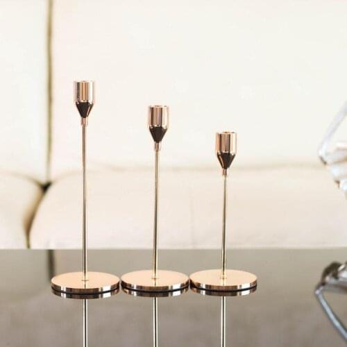 Simple Modern Style Candlestick Metal Gold Iron Candle Holders for Wedding Dinner Christmas Decoration Candelabra GZT005