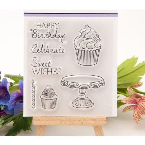 Clear Stamp for Scrapbooking Transparent Stamps Silicone Rubber Stamps for Card Making DIY Photo Album Decor Ice Cream