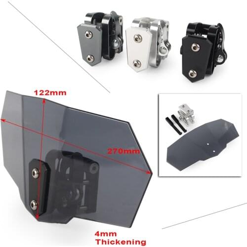 Adjustable Clip On Windshield Extension Spoiler Wind Deflector Universal For Motorcycle 122mm* 270mm ABS Accessories