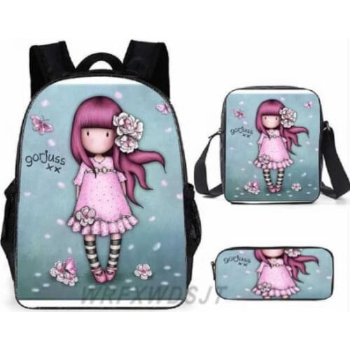 2021 Schoolbags 3D Print Mochila Anime Backpack Men 3 Pcs/Set Rucksack Lunchbag Pen Bag
