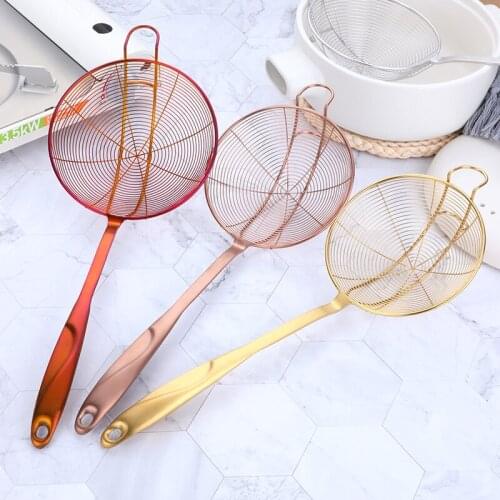 1 Pcs Colander Mesh Strainer Skimmer Ladle With Handle Spicy Noodles Stainless Steel Colander Kitchen Frying Basket