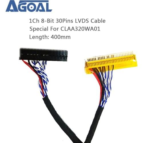 Special for CLAA320WA01 LVDS Cable 1ch 8-bit 30 pins 30pin single 8 line FI-XB30SSRL-HF16 400mm For LCD
