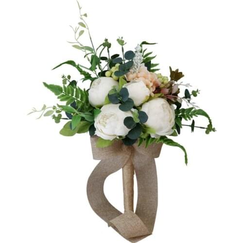 Wedding Bridal Bouquet Artificial Peony Flowers Berry Bride Wedding Holding Flowers, Bridesmaid Holding Flower