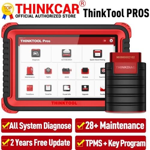 THINKCAR THINKTOOL Pros auto Diagnostic Tool 10" Full System ADAS OBD2 Code Scanner 28 Reset Function online Program pk x431 V