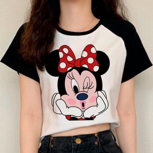 Cute Anime Minnie Mouse Funny Cartoon T Shirt Unisex Harajuku Mickey Mouse Kawaii T-shirt Graphic Vintage Tshirt Couple Top Tees