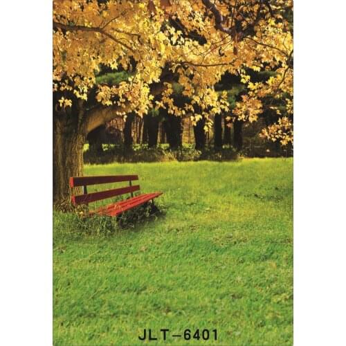 Vinyl Photography Background for Photo Shoots Garden Bench Yellow Tree Children Wedding Photographic Backdrops for Photo Studio