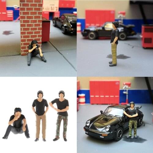 1:64 Miniature Street Repair Figures Doll Building Table Ornaments Scenery Building Accessories