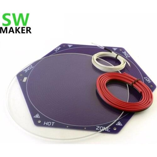 1set Delta 3D Printer Kossel Mini Reprap Hex Heated Bed 170mm diameter Glass plate Thermistor Wiring