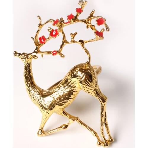 10pcs Creative gift European-style meal table decoration home deer napkin ring hotel lucky money napkin ring