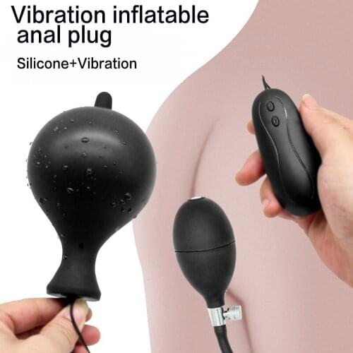 10 Speed Inflatable Anal Vibrator For Adult G spot Stimulator Anal Dilator Big Dildo Anal Plug Sex Toy For Men Prostate Massager