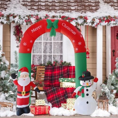 2.4m Inflatable Arch Santa Claus Snowman Christmas Outdoors Ornaments Xmas New Year Party Home Shop Yard Garden Decoration