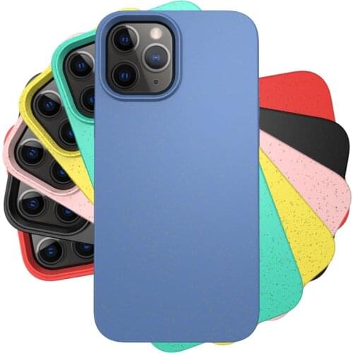 2020 Wheat Straw Biodegrable Phone Cases for IPhone 12 11 XS XR Pro Max Case Luxury Soft Silicone Phone Cover Shell for Iphone12