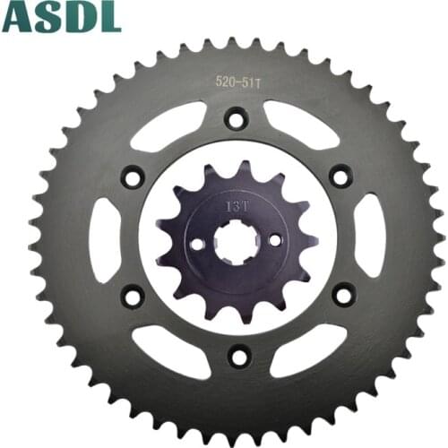 520 13T 43T 47T 51T Motorcycle Accessories Front and Rear Chain Sprocket Set for HONDA CRF230 CRF230F 2003-2018 CRF 230 Gear