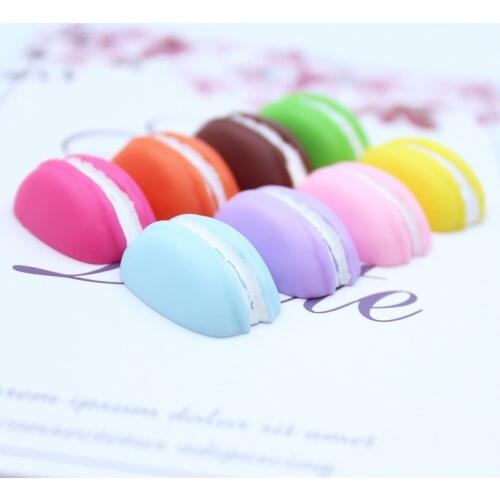 8pcs Resin Macaron Charms Cute Food Pendants Flatback Cabochon for Bracelets Necklace Earrings Jewelry Making 23*16*13mm