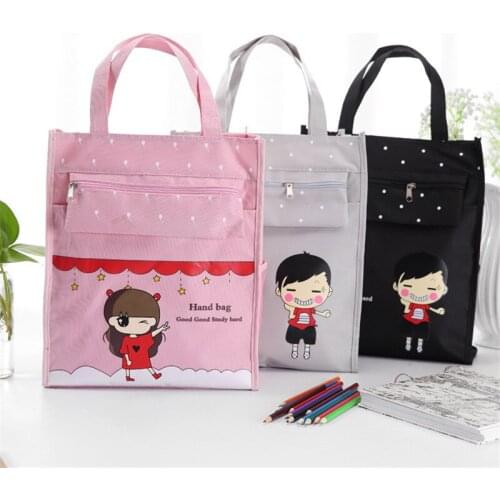 80pcs/lot New arrival A4 cute cartoon File pocket Oxford cloth bag hand carry bag Stuff bag Folder portfolio school stationeries