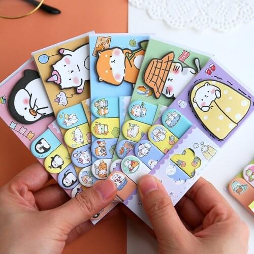90 Pages Kawaii Pets Penguin Bear Cat Unicorns Sticky Notes Memo Pads