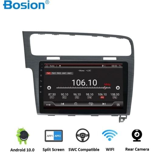 Bosion 10.1" Android 10 Car DVD Multimedia Player GPS For Volkswagen Golf 7 2013 2014 2015 audio car radio stereo navigator IPS