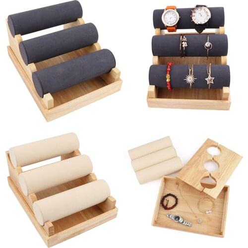 Bracelet Holder with Three Tier Rack Bangle Display for Wrist Watch Bangles