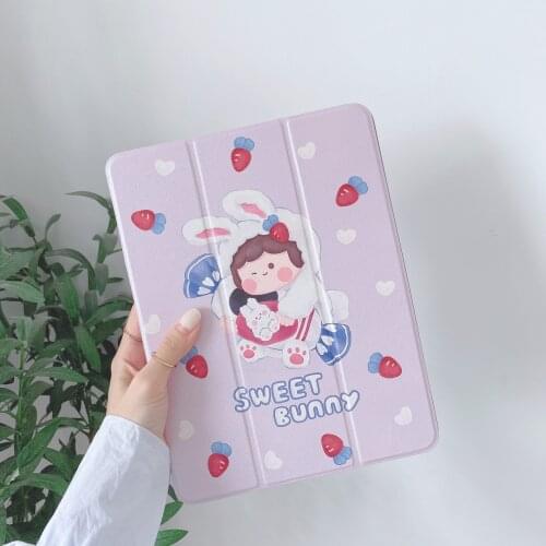 Case For 2020 iPad 10.2 8th 2018 2017 9.7 Mini 5 2021 Pro 11 10.5 Air 3 4 Smart Cover With Pencil Holder iPad 5th 6th Generation