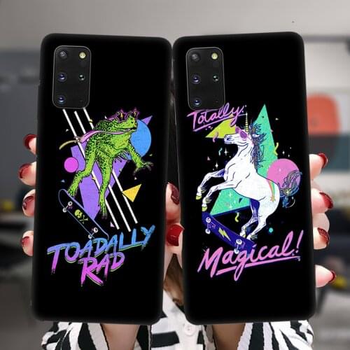 Unicorn Dinosaur Animals Black Case For Samsung Galaxy S21 S20 FE S10 Plus NOTE 20 Ultra M02 F62 M62 M21 M30S M31 M31S M51 Cover