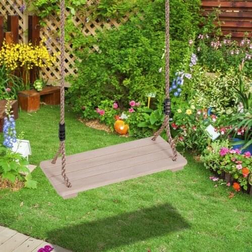 Wooden Garden Swing Seat Outdoor Pine Wood Swing Chair Adults and Kids Outdoor Swing Chair