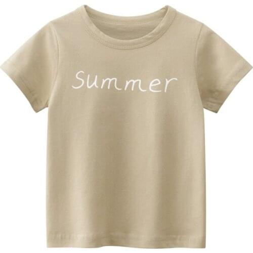 2-9Years Summer Children T-shirts Kids Clothes Boys Short Sleeve Tops Baby Tees Kid Cotton T Shirt Outfits khaki