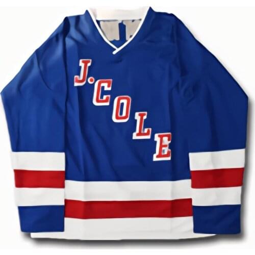 Ice Hockey Forest Hills #14 J.cole Men Blue Hockey Jersey