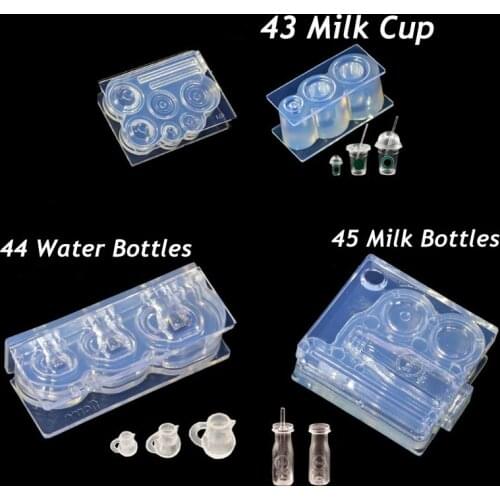 Mini Hollow Milk Bottles Epoxy Resin Molds Tea Cup Straw Silicone Mold Handmade UV Resin Craft DIY Keychain Jewelry Making Tools