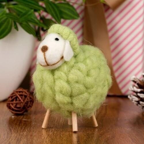 Handmade Wool Felt Sheep Lamp Miniature Ornaments Bedroom Desktop Decor Holiday Gifts Home Living Room Decoration