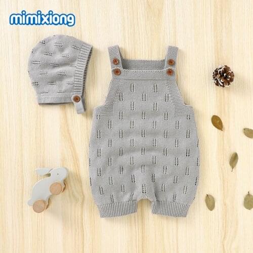 Fashion Baby Rompers Hats Sets 100%Cotton Knitted Newborn Boys Girls Sweaters Jumpsuits One Piece Toddler & Infant Knitwear Tops