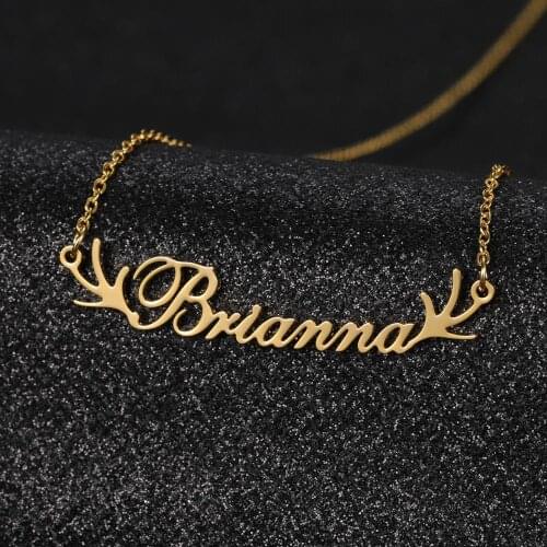 MYDIY 2020 New Custom Pendant Necklaces letter name gold cute deer necklace Jewelry Chain Pendant for women Christmas Gifts