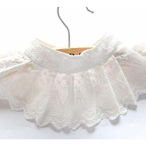 New White Womens Girls Lace Fake False Collar Lapel Choker Peter Pan Necklace