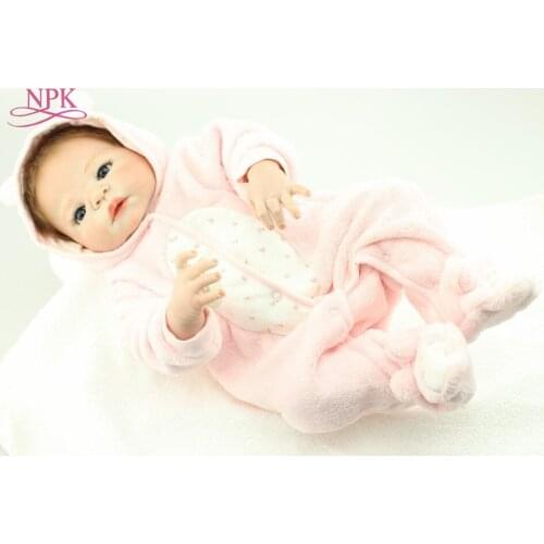 NPK NEW design hotsale lifelike real touch baby dolls in Pink plush suit fashion doll Christmas gift