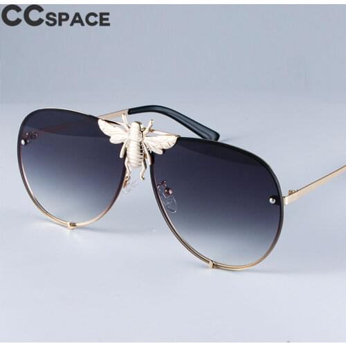 47850 Luxury Metal Big Bee Pilot Sunglasses Gradient Lenses UV400 Retro Men Women Shades